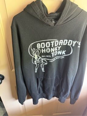 Honky Tonk Black Graphic Pullover Hoodie